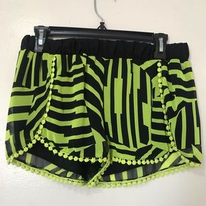 Black and green shorts